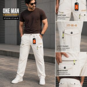 Twill Cargo Pants - Ivory White