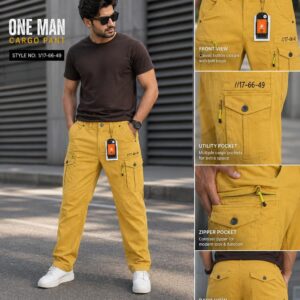 Twill Cargo Pants - Mustard Gold