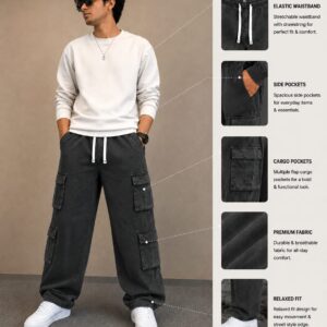 Twill 7 Pocket Baggy Pant - Vintage Black
